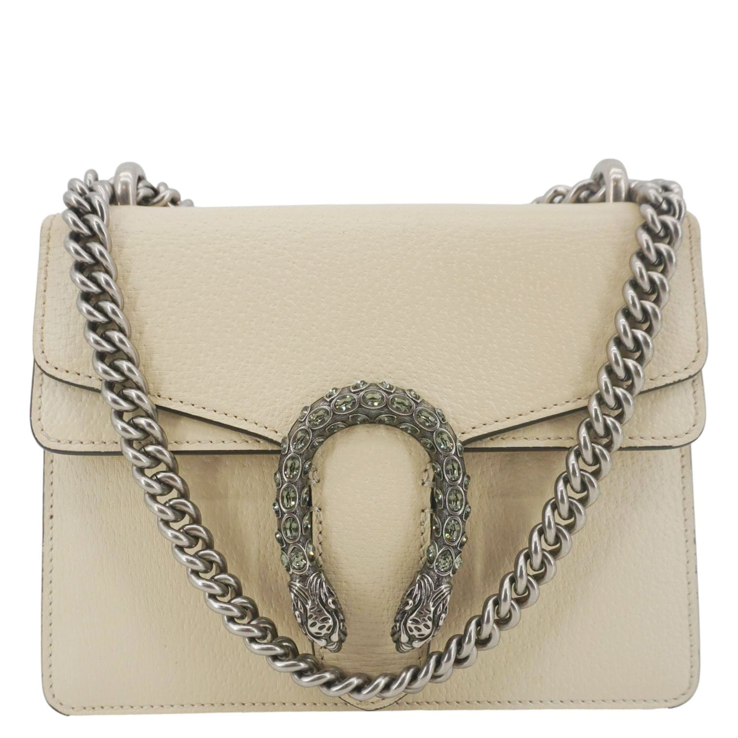 GUCCI Dionysus Mini Leather Crossbody Bag Cream 421970