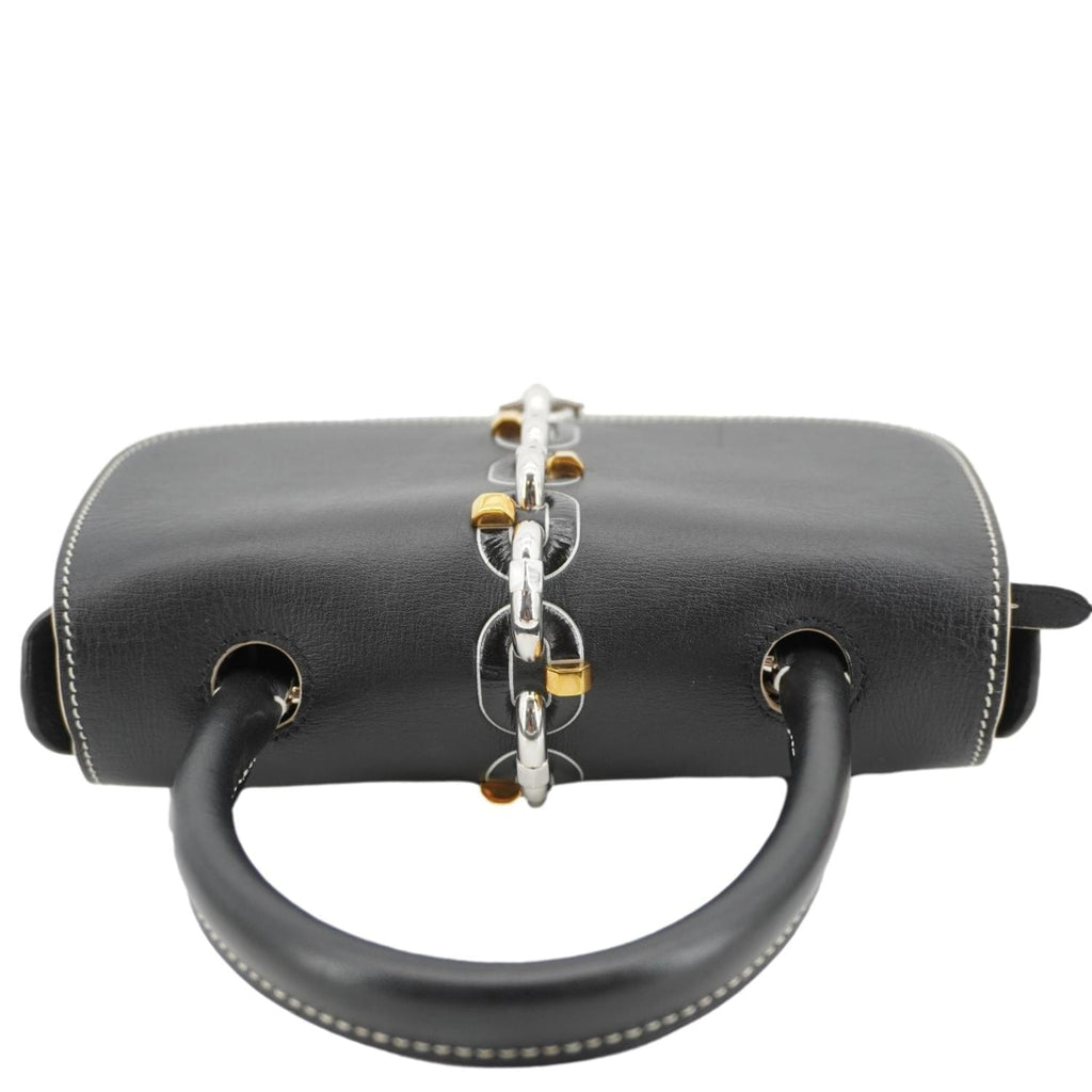 LOUIS VUITTON Chain It Monogram Canvas Top Handle Crossbody Bag Brown