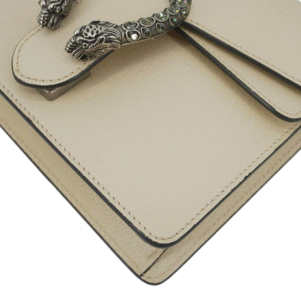 GUCCI Dionysus Mini Leather Crossbody Bag Cream 421970