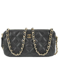 Chanel Wallet on Chain Double Zip Caviar Leather Crossbody Bag Black