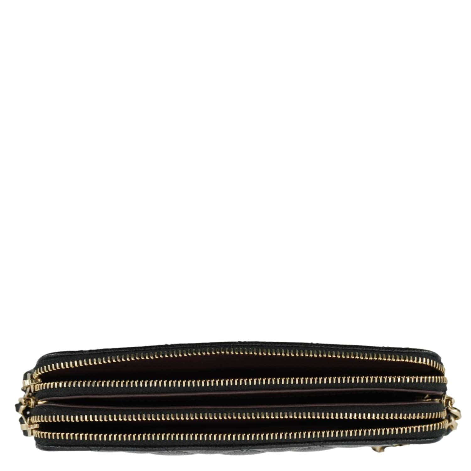 Chanel Wallet on Chain Double Zip Caviar Leather Crossbody Bag Black