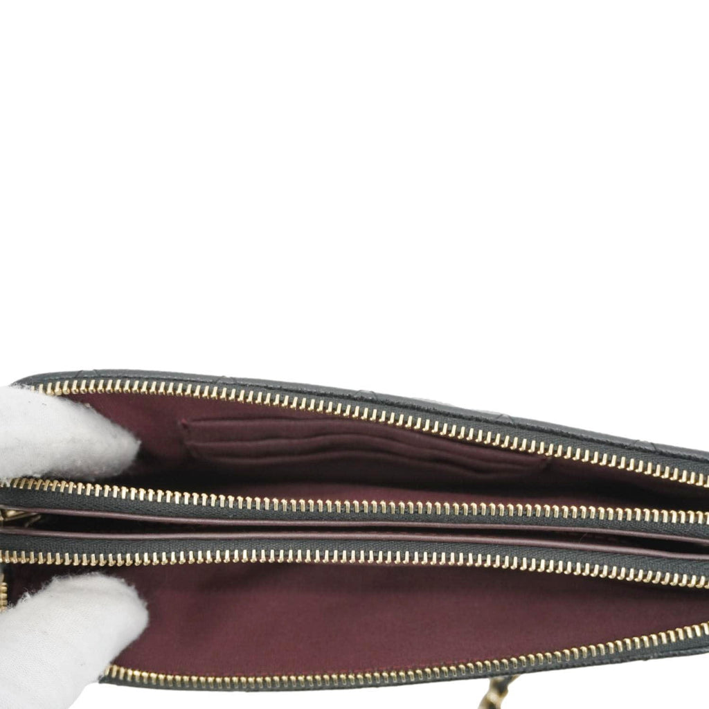 Chanel Wallet on Chain Double Zip Caviar Leather Crossbody Bag Black