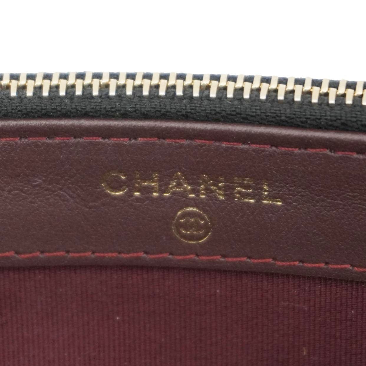Chanel Wallet on Chain Double Zip Caviar Leather Crossbody Bag Black