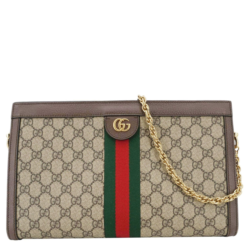 GUCCI Ophidia Medium Gucci Supreme Canvas Shoulder Bag Beige 503876