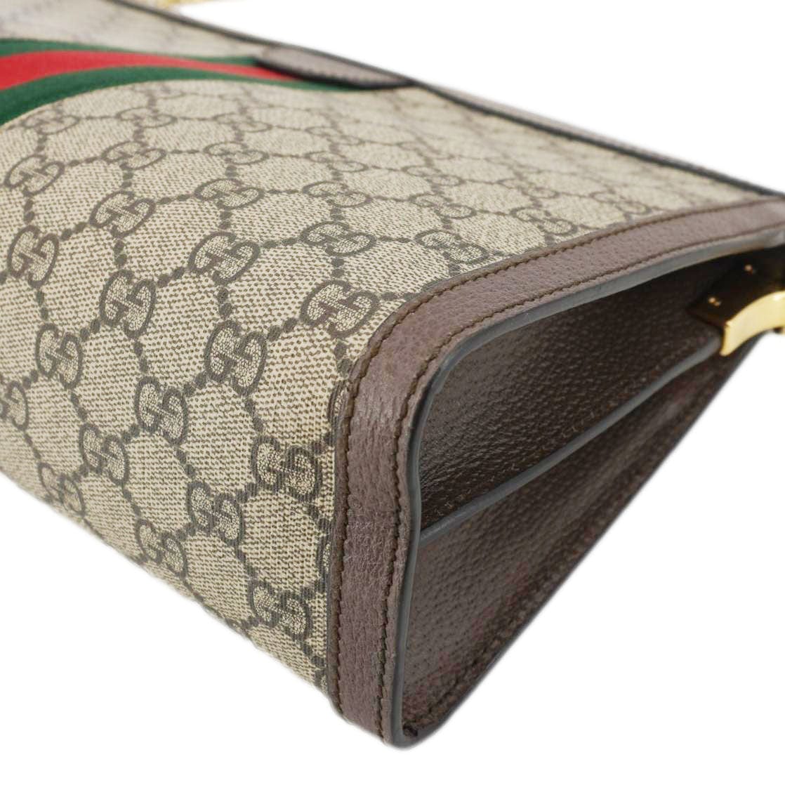 GUCCI Ophidia Medium Gucci Supreme Canvas Shoulder Bag Beige 503876