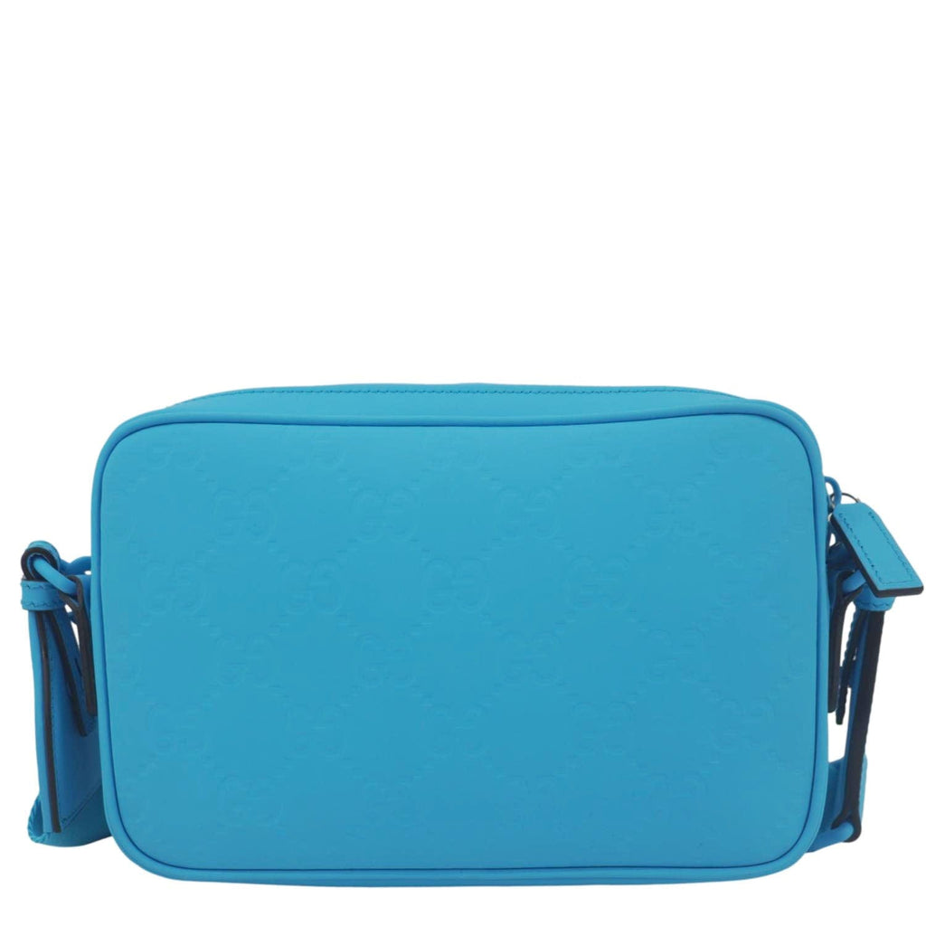 GUCCI Gucci Small Rubber-effect Leather Crossbody Bag Bright Blue 771293