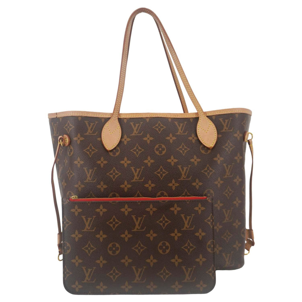 LOUIS VUITTON Neverfull MM Monogram Canvas Shoulder Bag Brown