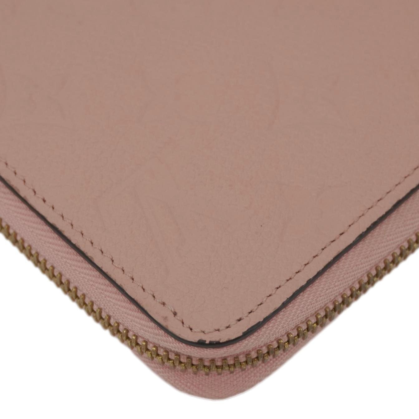LOUIS VUITTON Monogram Empreinte Leather Zippy Wallet Rose Pink