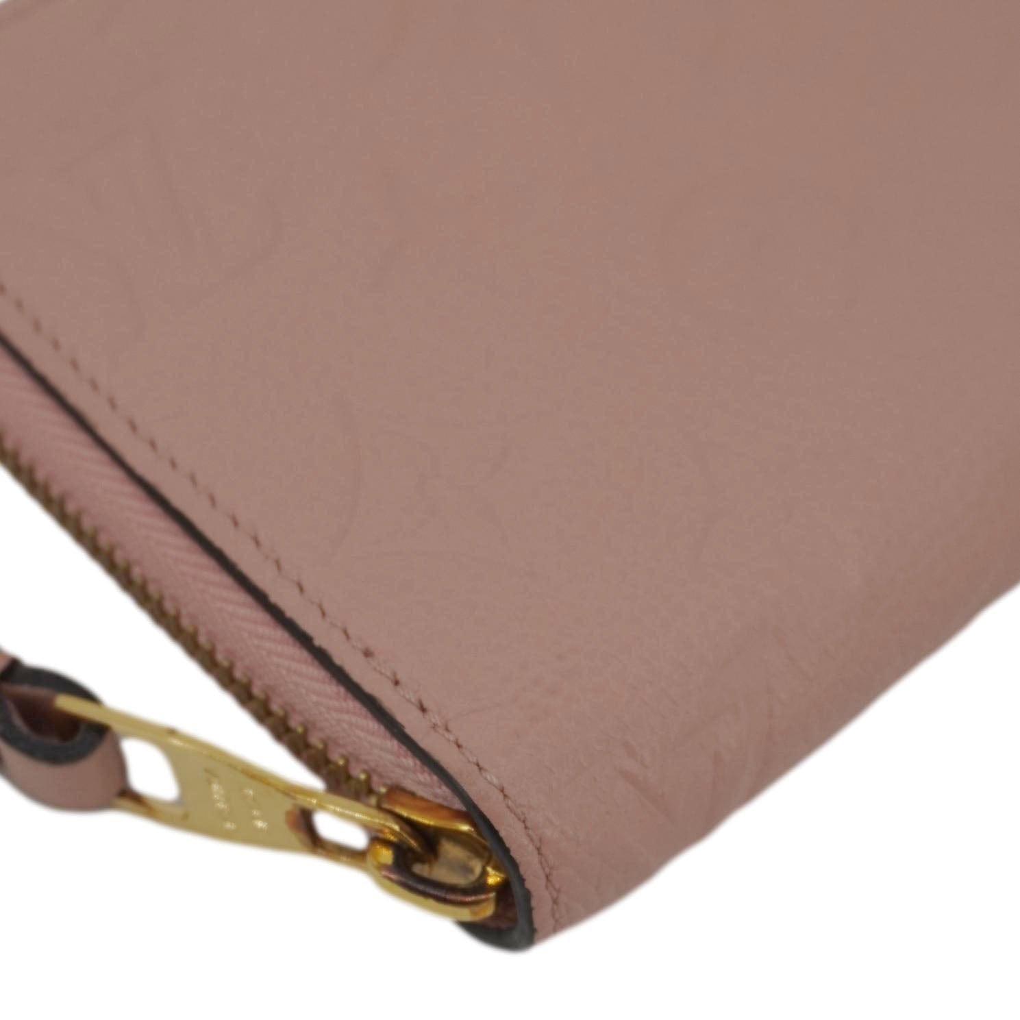 LOUIS VUITTON Monogram Empreinte Leather Zippy Wallet Rose Pink