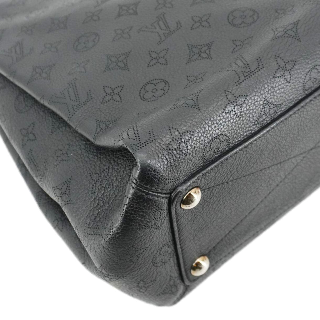 LOUIS VUITTON Babylone Monogram Mahina Leather Shoulder Bag Black