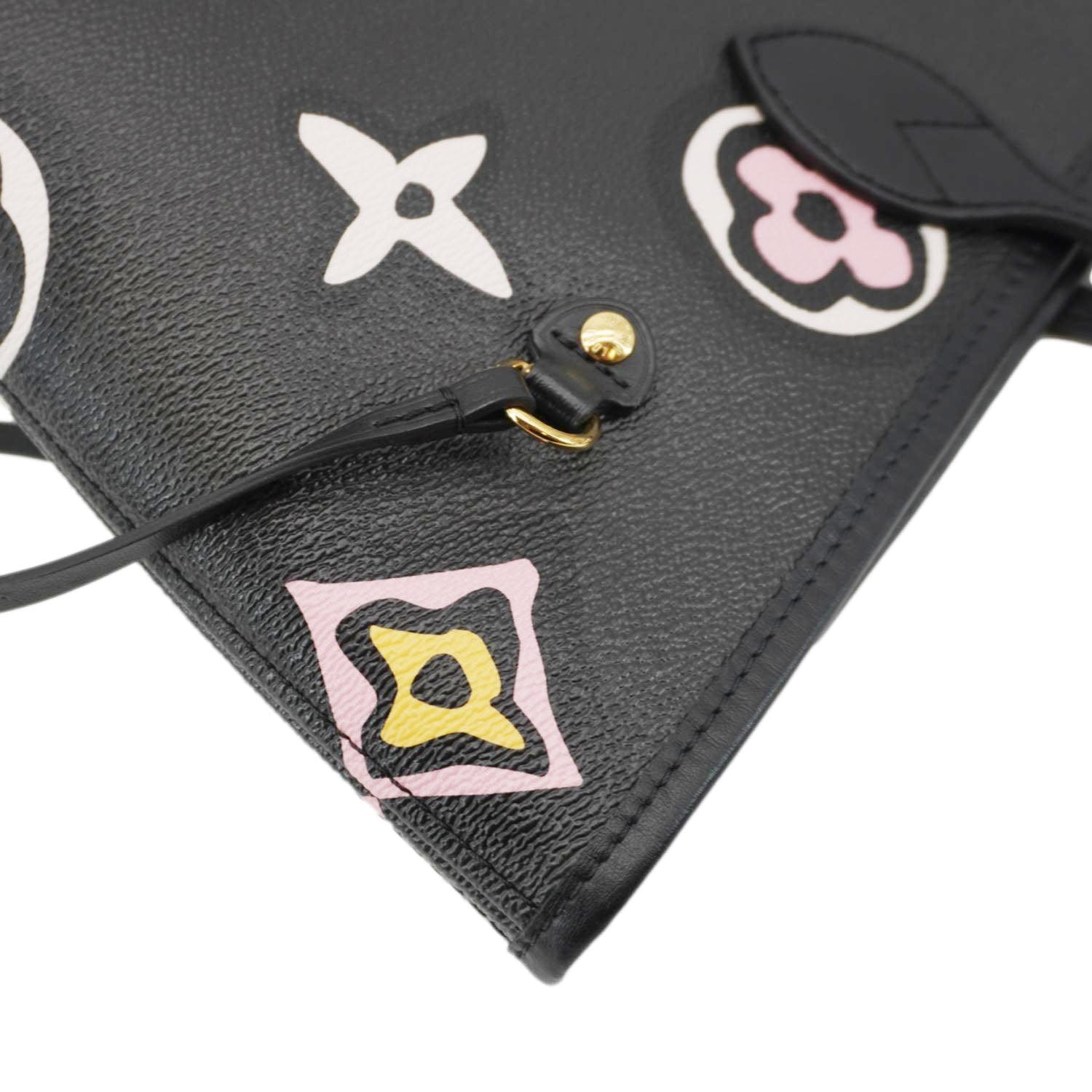 LOUIS VUITTON Neverfull MM Wild At Heart Monogram Empriente Tote Bag Black