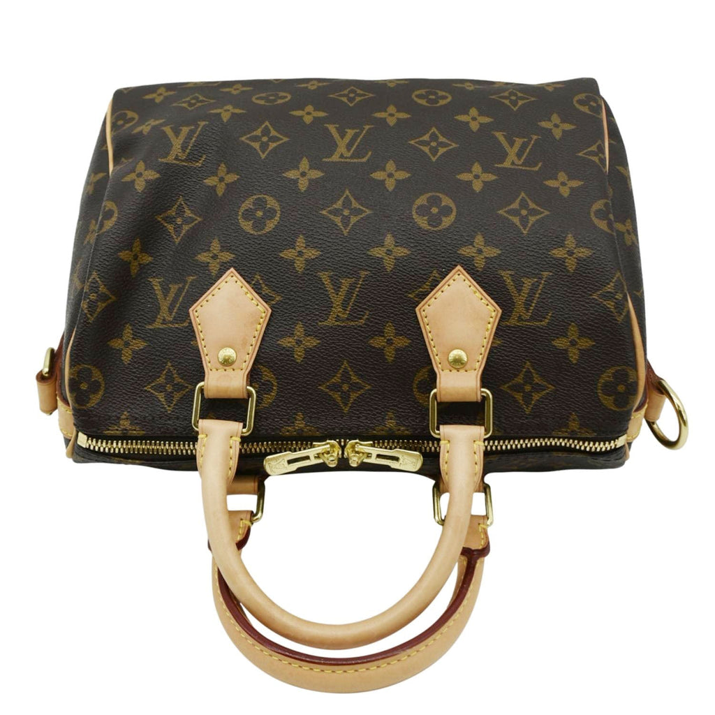 LOUIS VUITTON Speedy 25 Bandouliere Monogram Canvas Shoulder Bag Brown