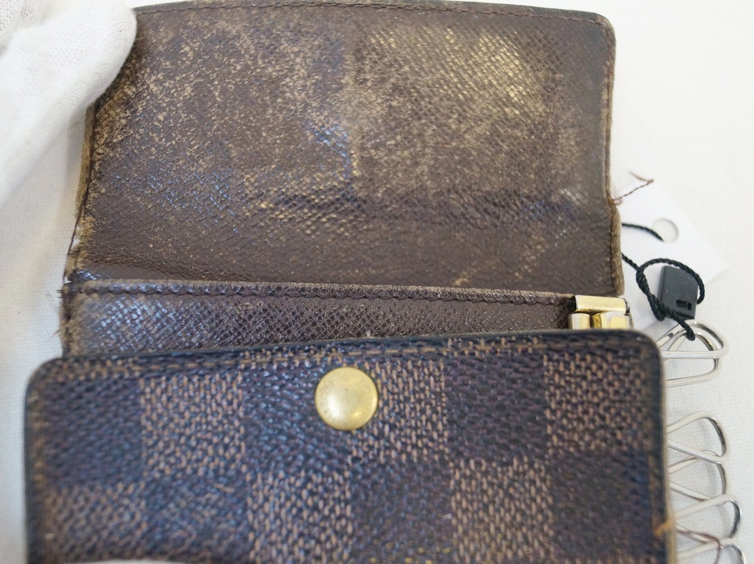 LOUIS VUITTON Damier Ebene 6 Keys Ring Holder Case