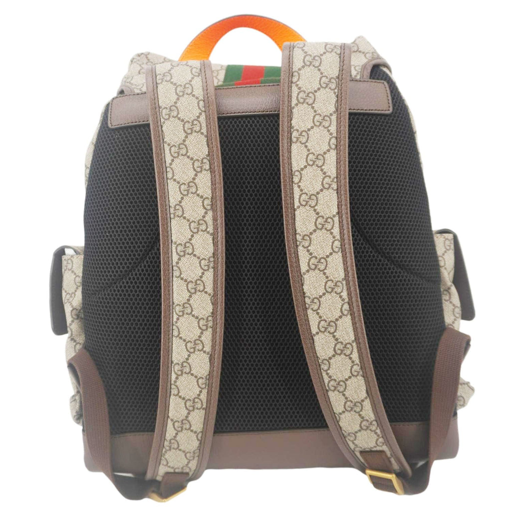 GUCCI Ophidia Gucci Medium Supreme Canvas Backpack Beige 598140