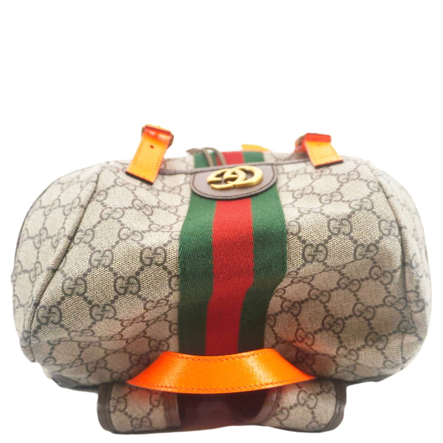 GUCCI Ophidia Gucci Medium Supreme Canvas Backpack Beige 598140
