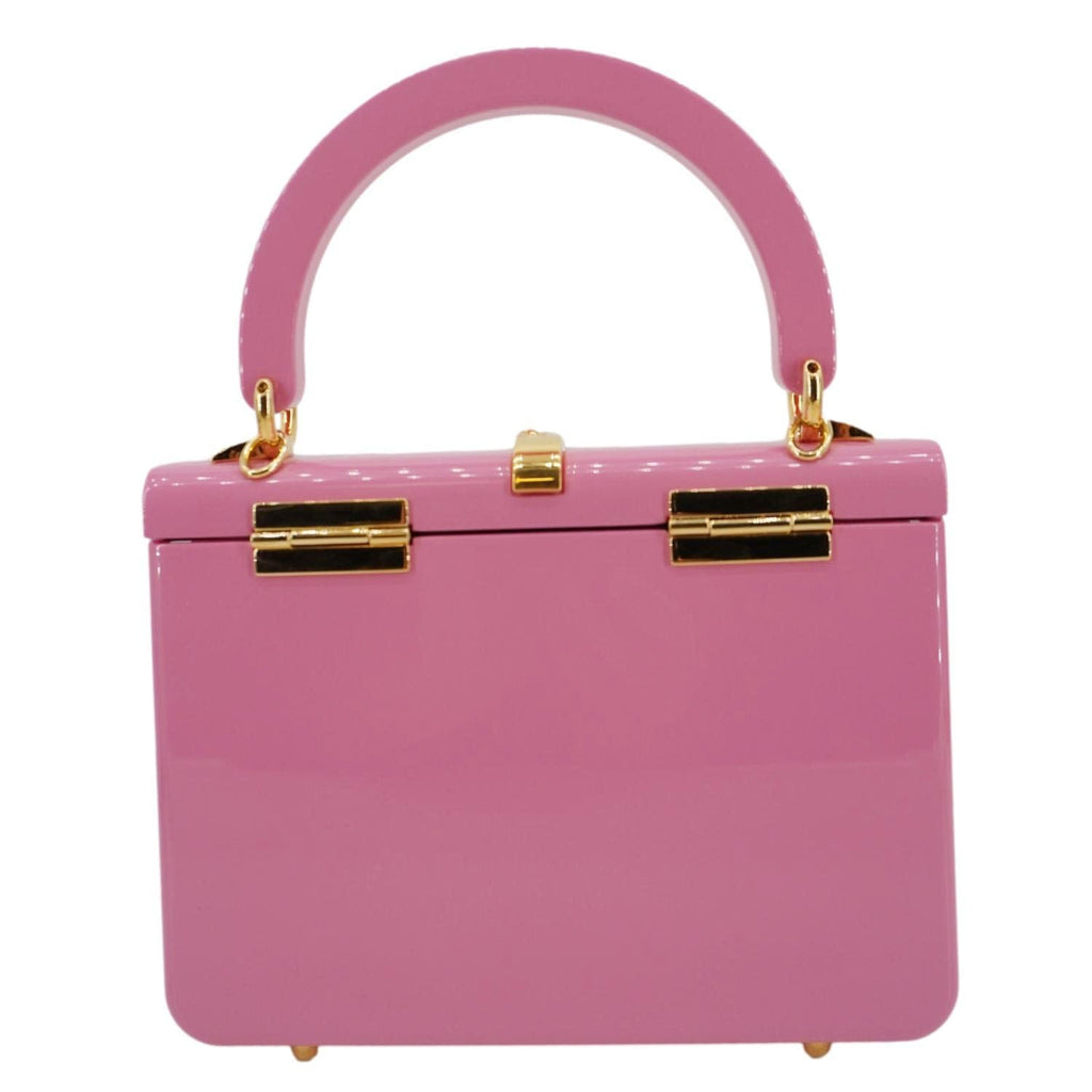 GUCCI Sylvie 1969 Plexiglass Top Handle Crossbody Bag Pink 589482