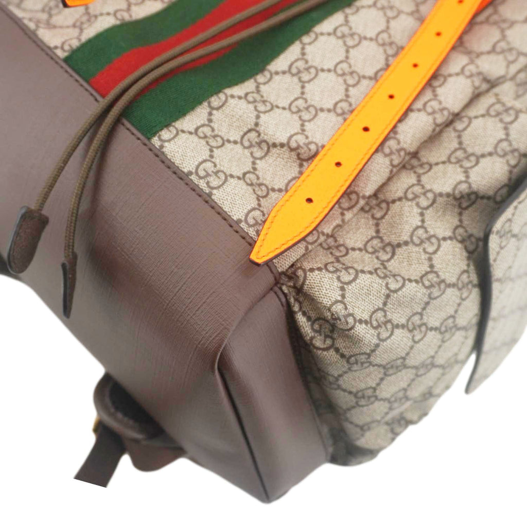 GUCCI Ophidia Gucci Medium Supreme Canvas Backpack Beige 598140
