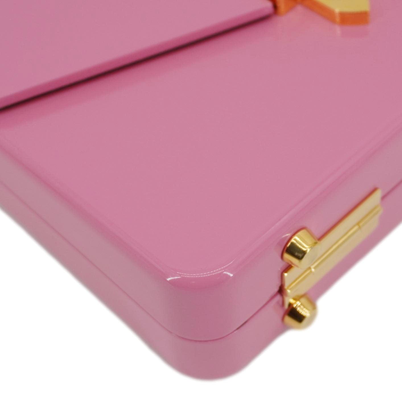 GUCCI Sylvie 1969 Plexiglass Top Handle Crossbody Bag Pink 589482