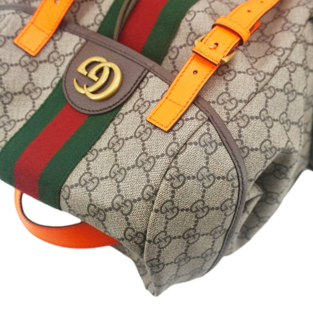 GUCCI Ophidia Gucci Medium Supreme Canvas Backpack Beige 598140