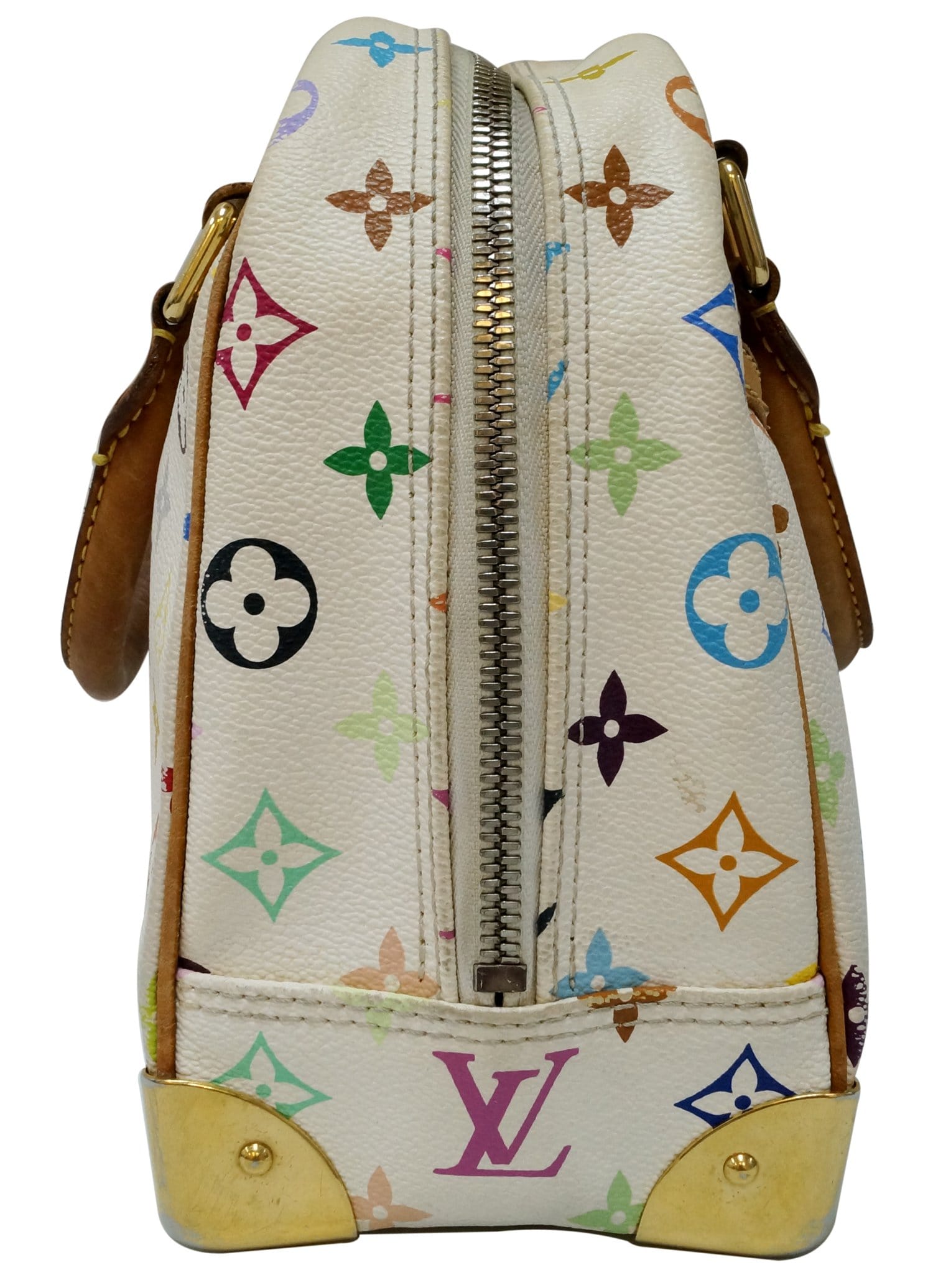 LOUIS VUITTON White Monogram Multicolor Trouville Satchel Bag