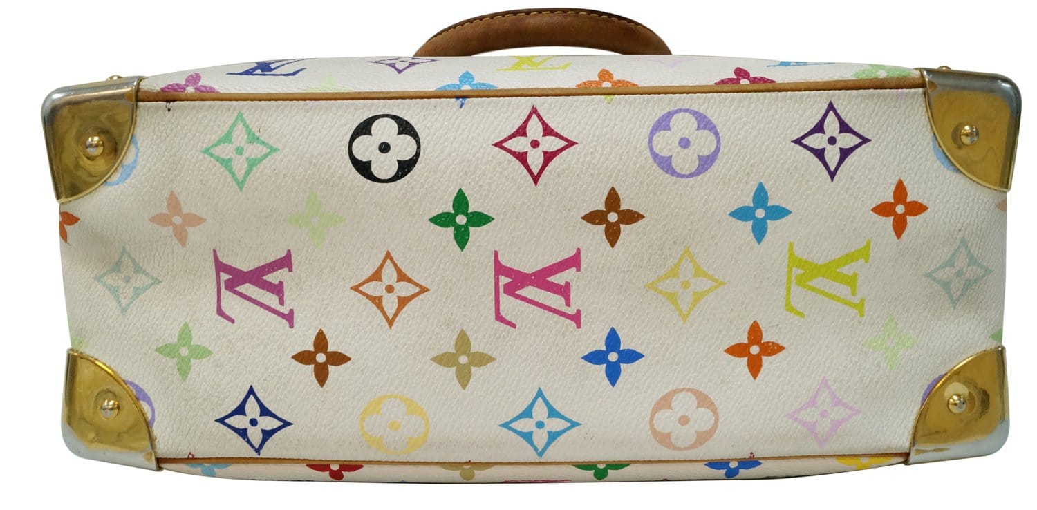 LOUIS VUITTON White Monogram Multicolor Trouville Satchel Bag