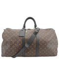 LOUIS VUITTON Keepall Bandouliere 55 Monogram Canvas Travel Bag Brown