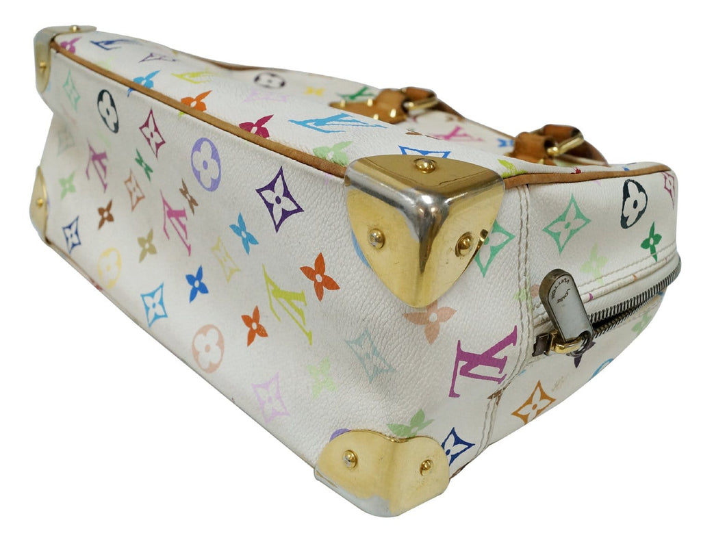 LOUIS VUITTON White Monogram Multicolor Trouville Satchel Bag