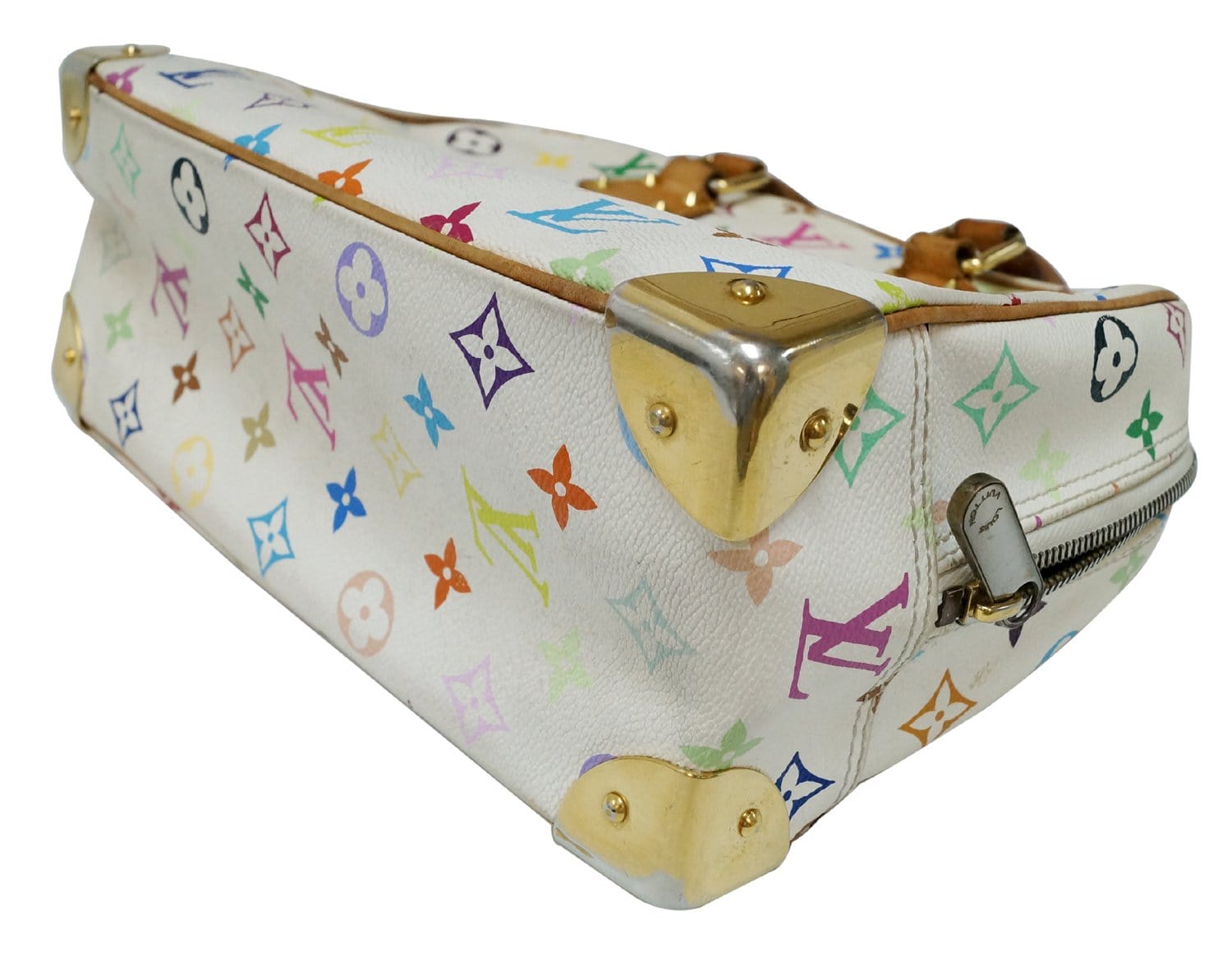 LOUIS VUITTON White Monogram Multicolor Trouville Satchel Bag