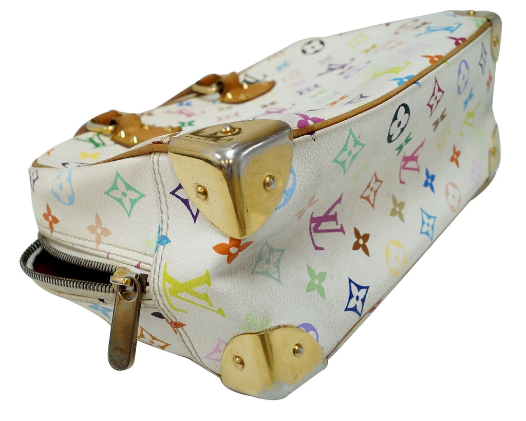 LOUIS VUITTON White Monogram Multicolor Trouville Satchel Bag