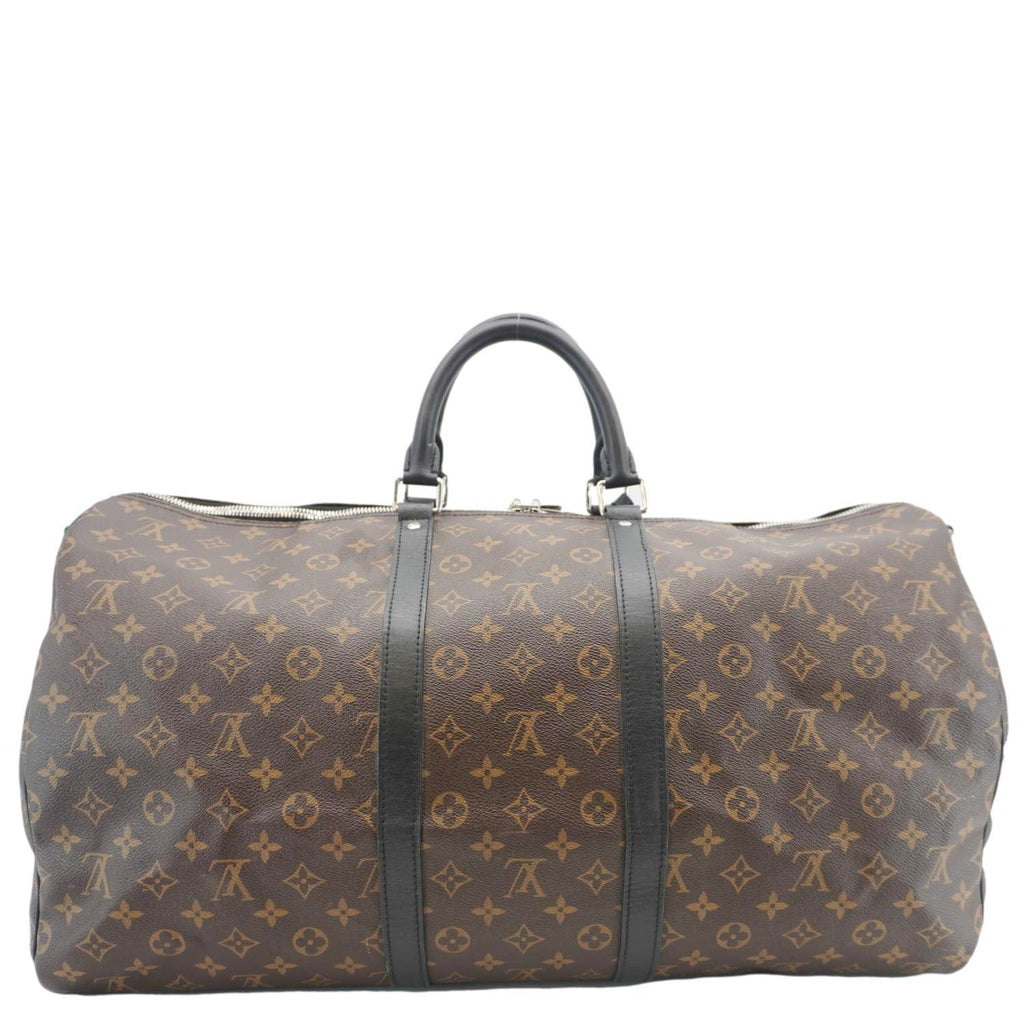 LOUIS VUITTON Keepall Bandouliere 55 Monogram Canvas Travel Bag Brown