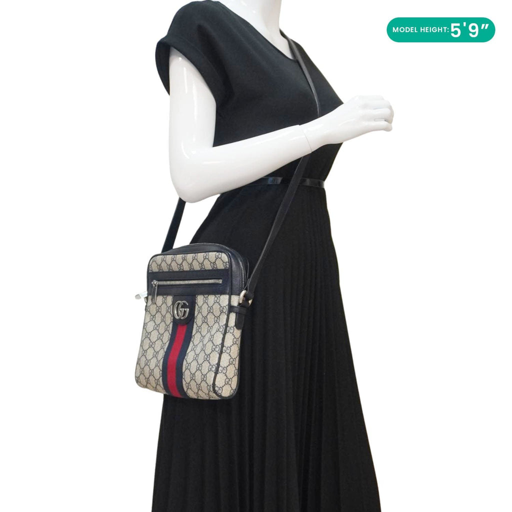 GUCCI Ophodia Small Gucci Supreme Canvas Messenger Bag Blue 547926
