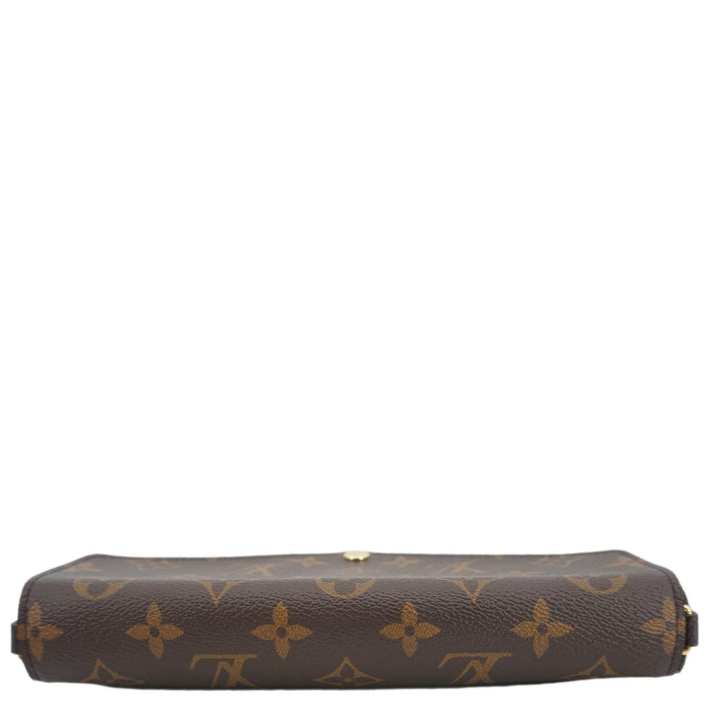 LOUIS VUITTON Felicie Pochette Monogram Canvas Crossbody Bag Brown