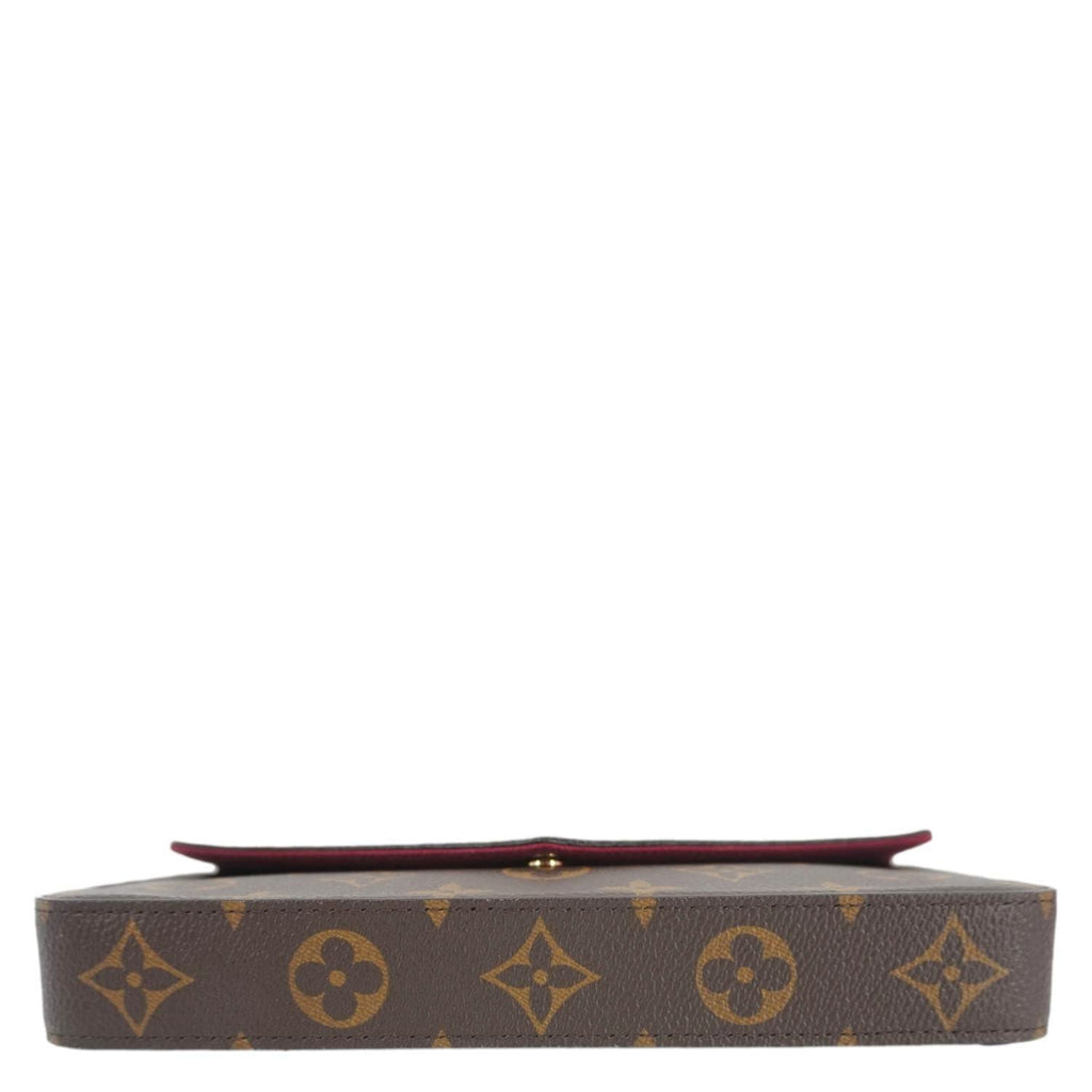 LOUIS VUITTON Felicie Pochette Monogram Canvas Crossbody Bag Brown