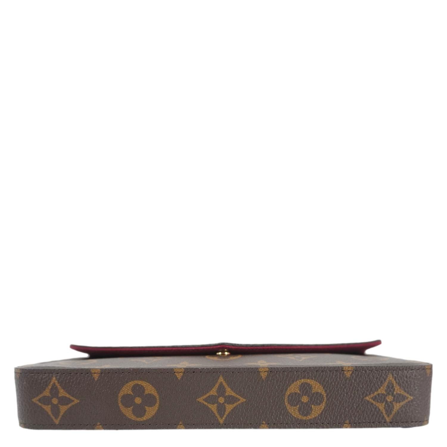 LOUIS VUITTON Felicie Pochette Monogram Canvas Crossbody Bag Brown