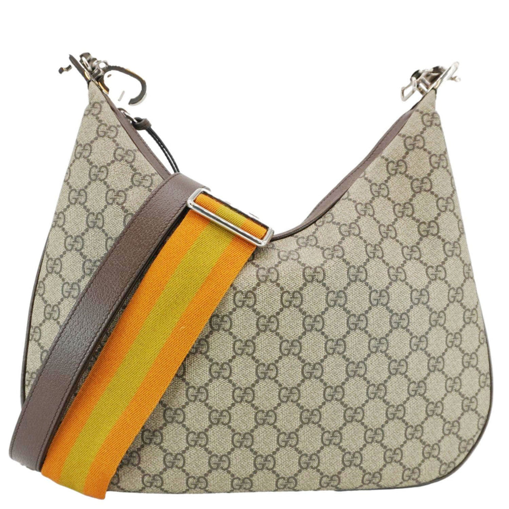 GUCCI Attache Large Gucci Supreme Canvas Shoulder Bag Beige 702823