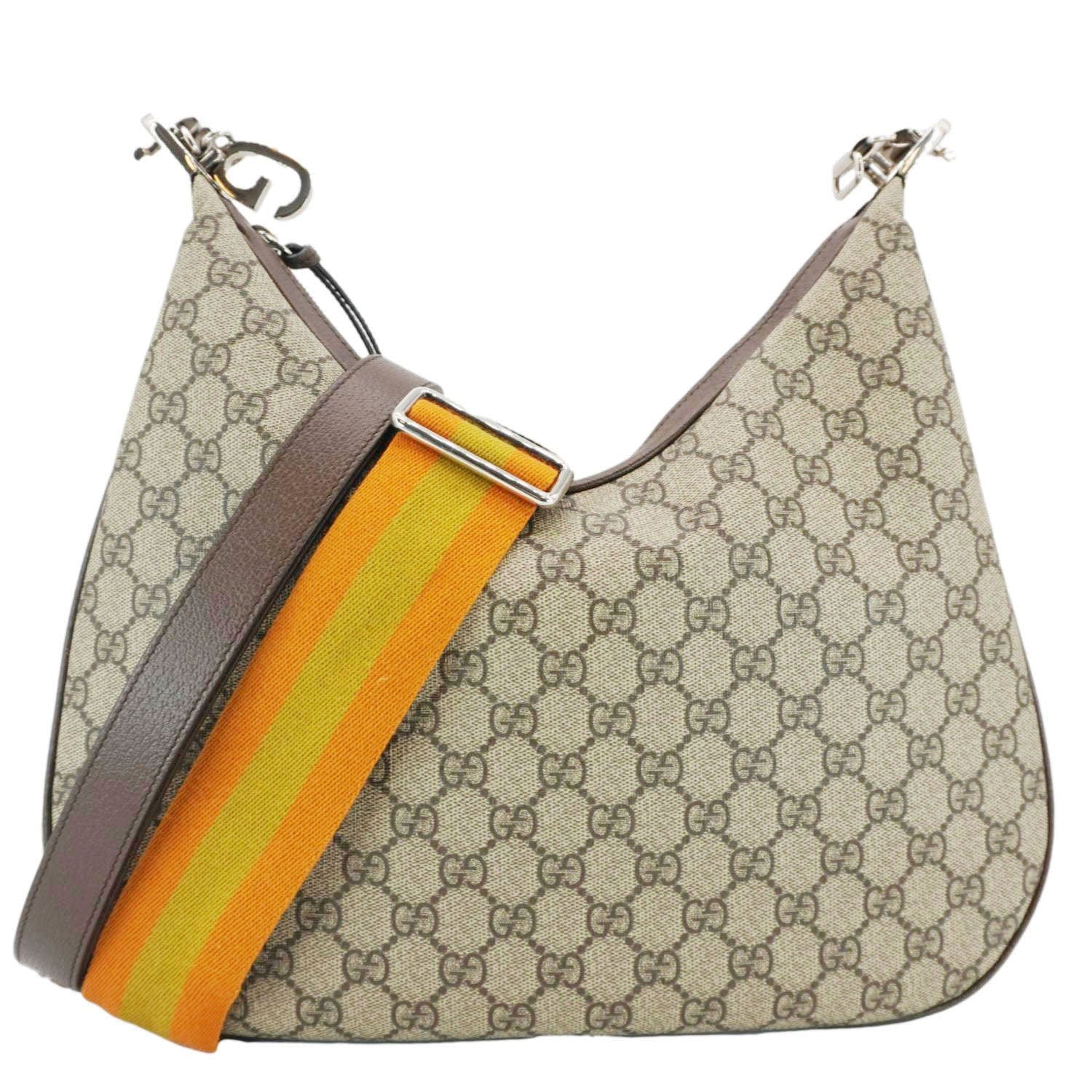 GUCCI Attache Large Gucci Supreme Canvas Shoulder Bag Beige 702823