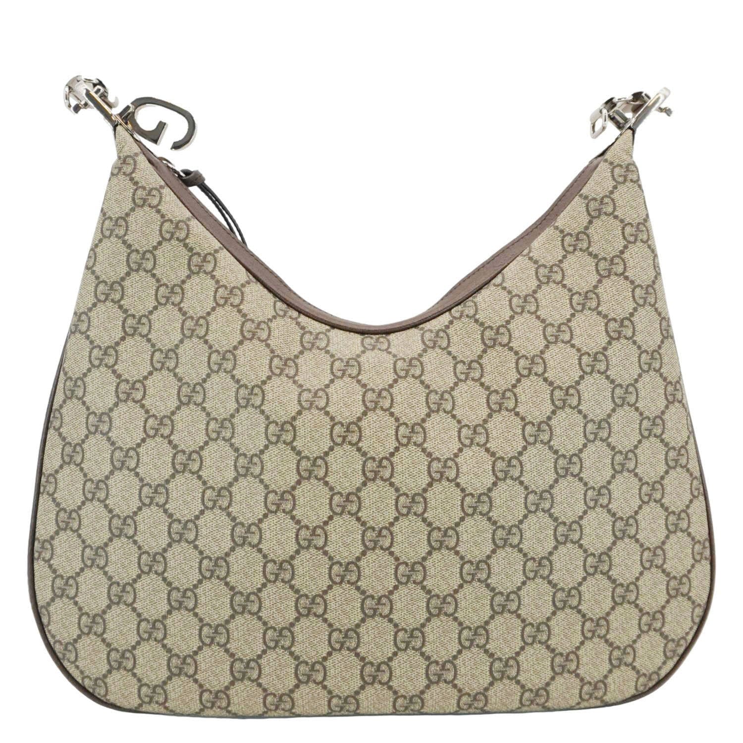 GUCCI Attache Large Gucci Supreme Canvas Shoulder Bag Beige 702823