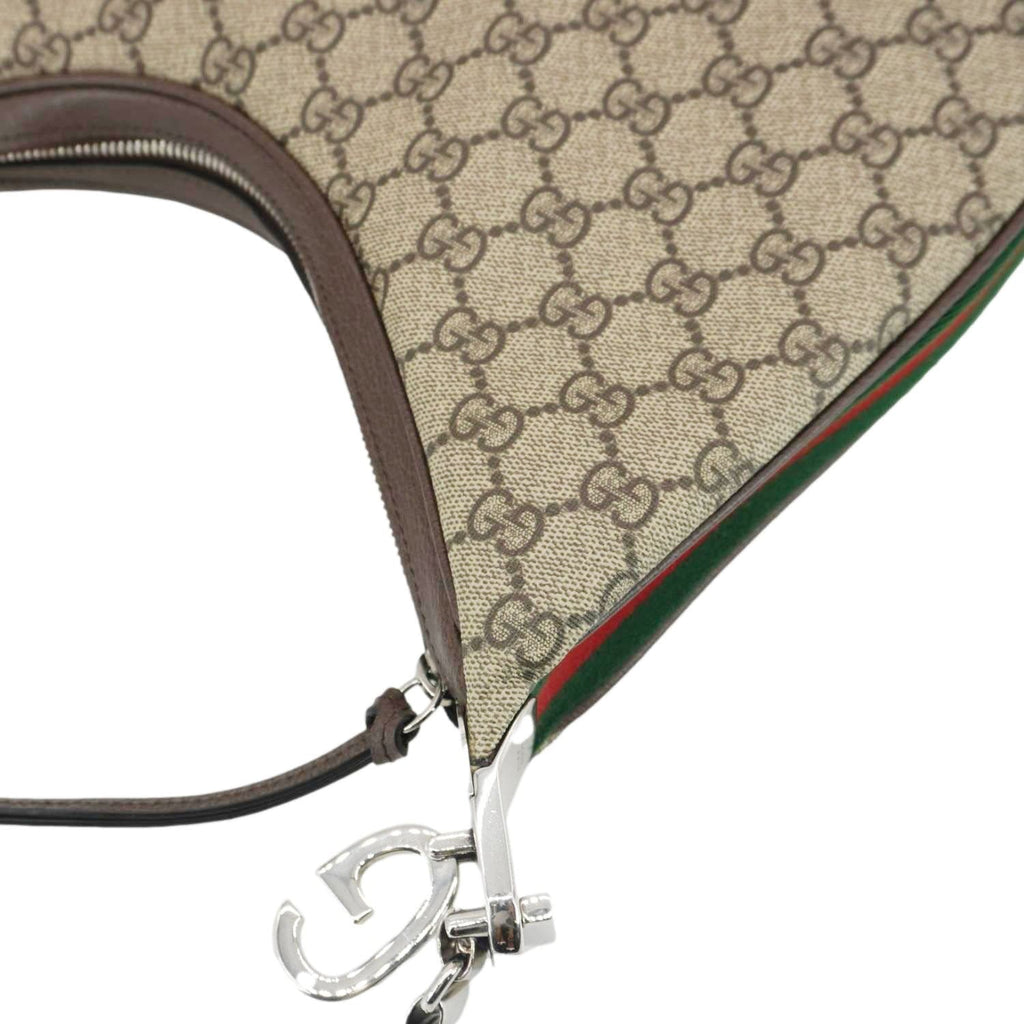 GUCCI Attache Large Gucci Supreme Canvas Shoulder Bag Beige 702823