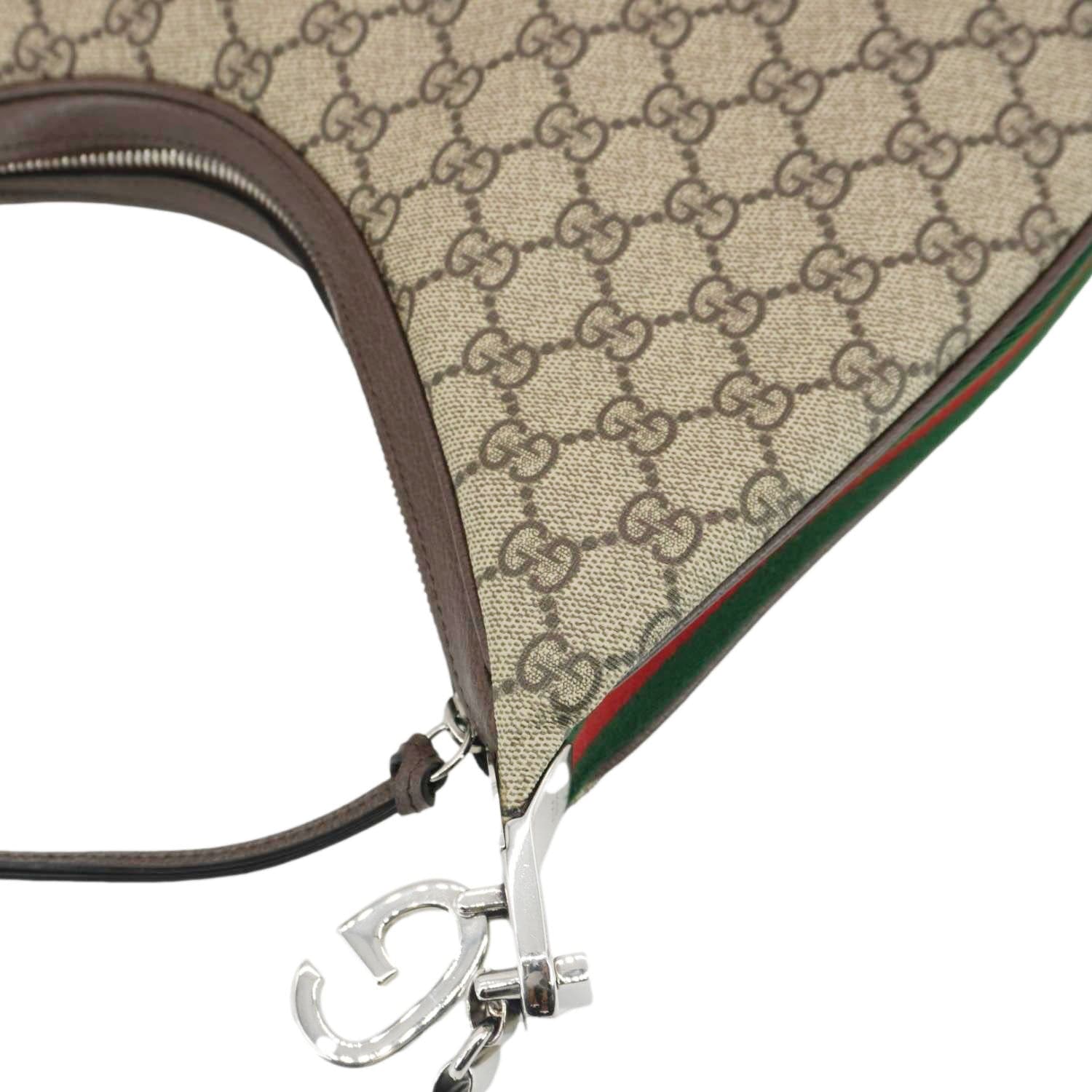 GUCCI Attache Large Gucci Supreme Canvas Shoulder Bag Beige 702823