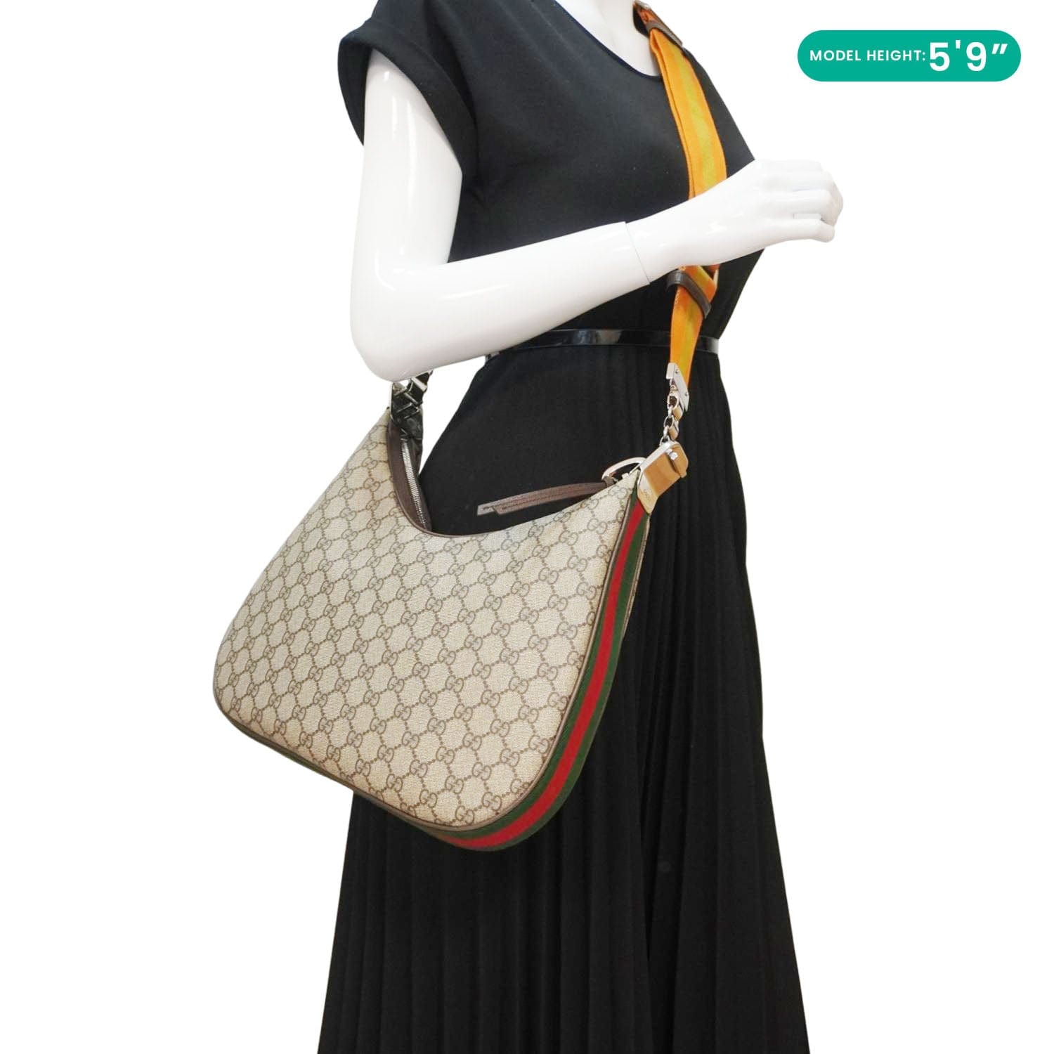 GUCCI Attache Large Gucci Supreme Canvas Shoulder Bag Beige 702823