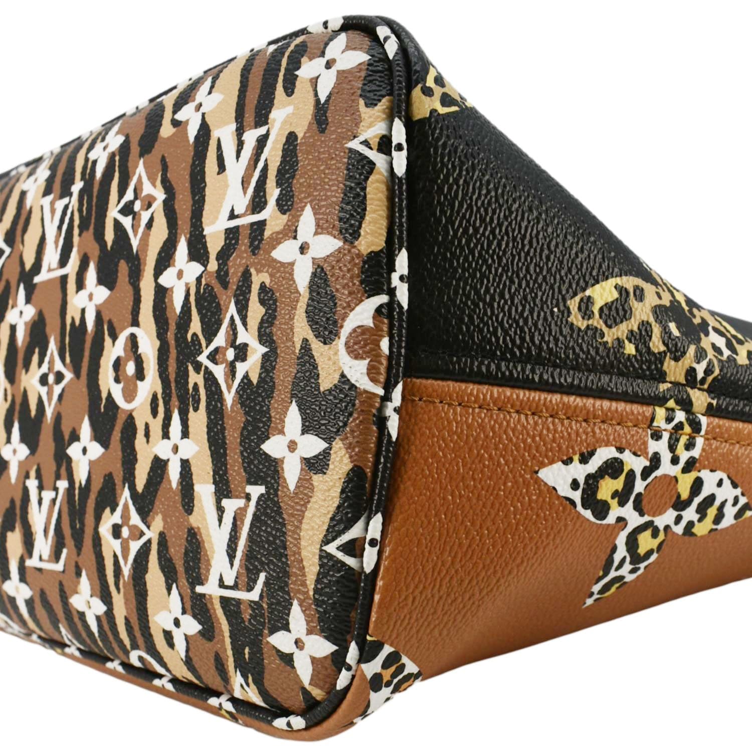LOUIS VUITTON Neverfull MM Monogram Jungle Shoulder Bag Orange