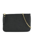 LOUIS VUITTON Double Zip Pochette Monogram Empreinte Crossbody Bag Black