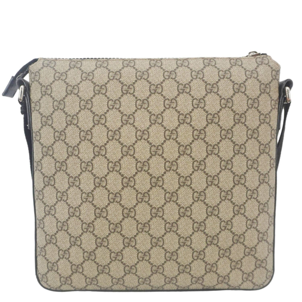 GUCCI Front Zip Medium Gucci Canvas Messenger Bag Beige 406974