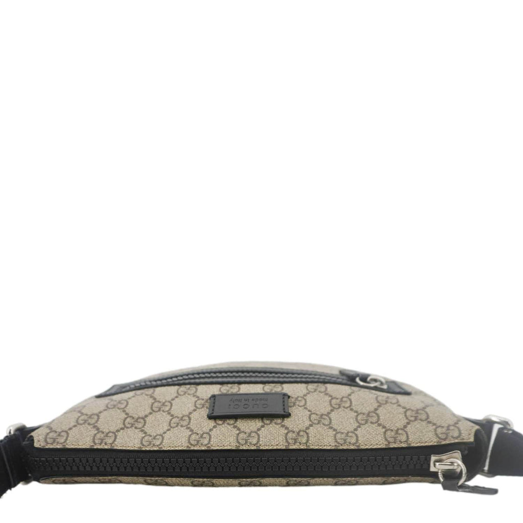 GUCCI Front Zip Medium Gucci Canvas Messenger Bag Beige 406974