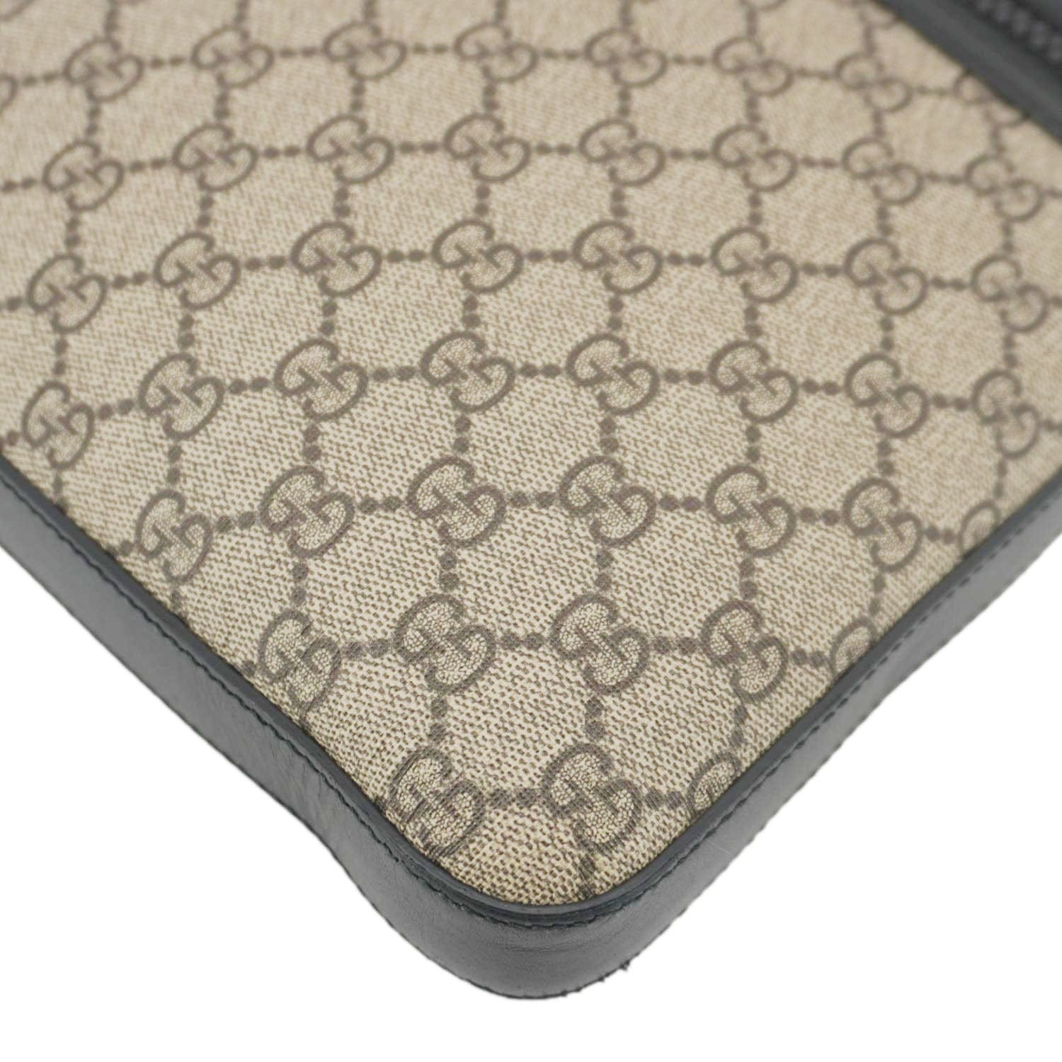 GUCCI Front Zip Medium Gucci Canvas Messenger Bag Beige 406974