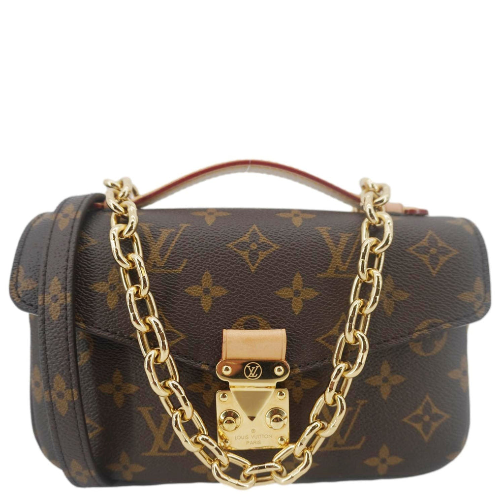 LOUIS VUITTON Metis East West Pochette Monogram Canvas Chain Shoulder Bag Brown