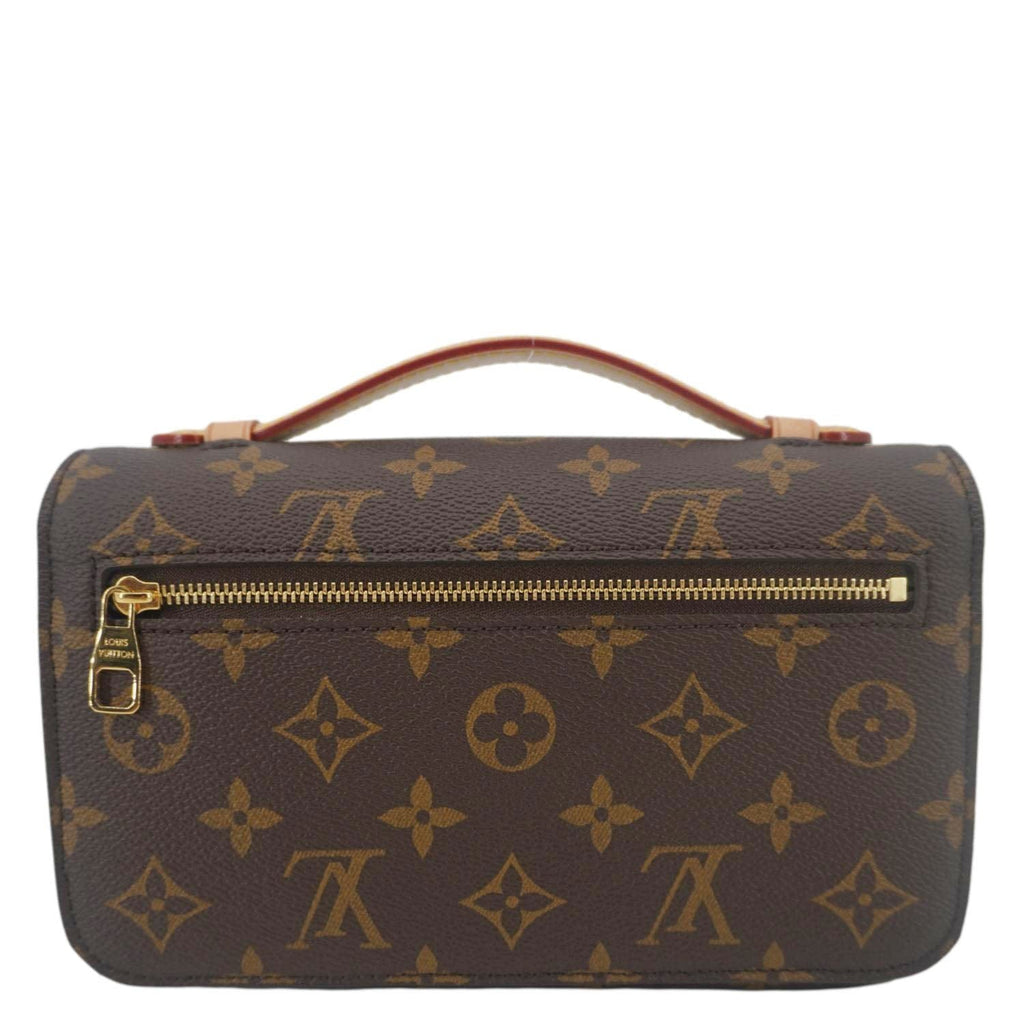 LOUIS VUITTON Metis East West Pochette Monogram Canvas Chain Shoulder Bag Brown