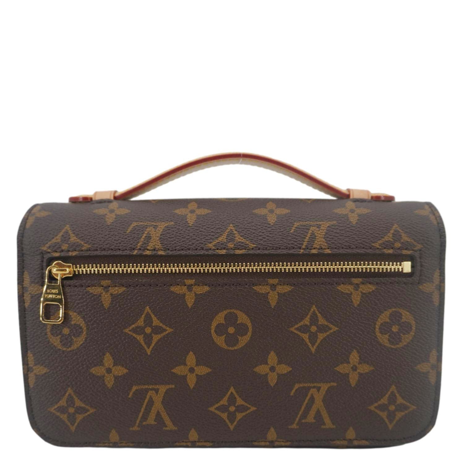 LOUIS VUITTON Metis East West Pochette Monogram Canvas Chain Shoulder Bag Brown