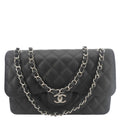 Chanel Classic Double Flap Jumbo Quilted Caviar Leather Crossbody Bag Black