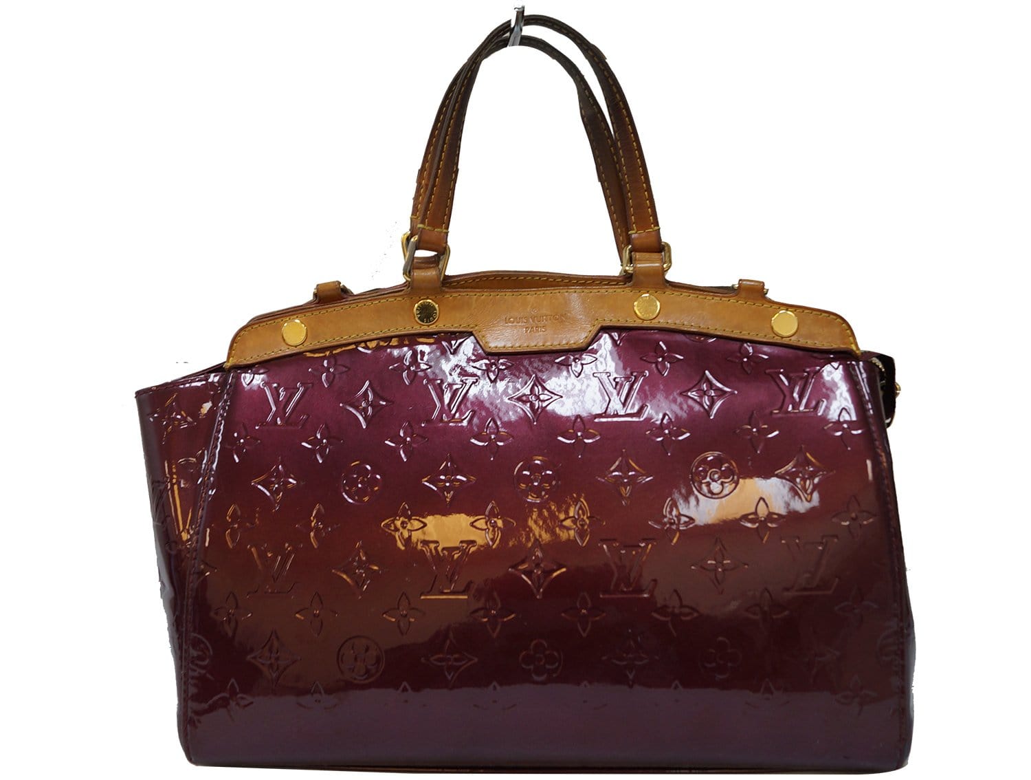 LOUIS VUITTON Rouge Fauviste Vernis Leather Brea MM Satchel Bag